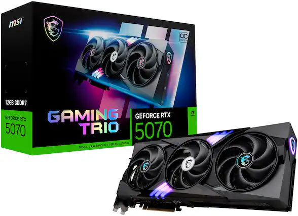 MSI GeForce RTX 5070 12G GAMING TRIO OC – DLSS 4 AI Graphics Card with Blackwell Architecture