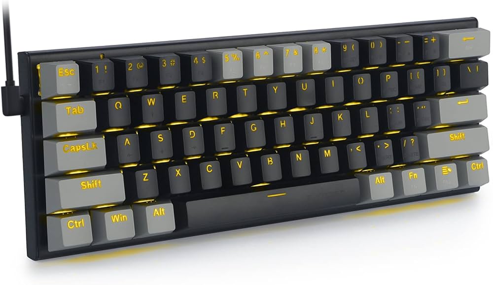 Z11 60% Mechanical Keyboard 61 Keys, Blue Switch Compact Keyboard, USB Wired, English Layout, Compatible Gaming Keyboard